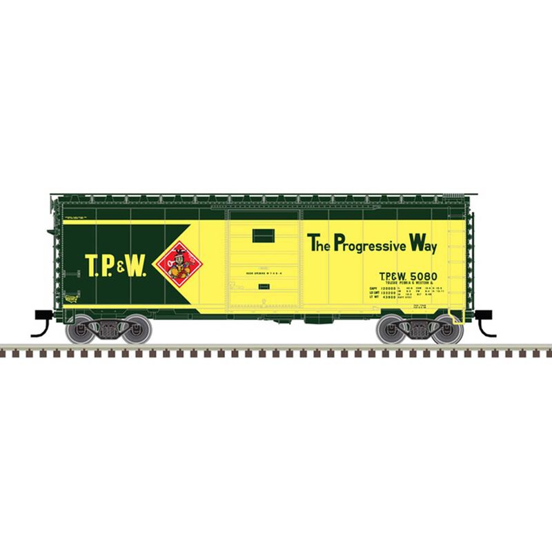 N 40' PS-1 Box Car TP&W 5036, Green/Yellow/Red