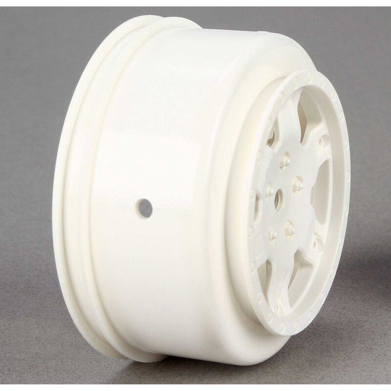 1/10 Front/Rear SCT 2.2/3.0 Wheels, 12mm Hex, White (2): 22 SCT