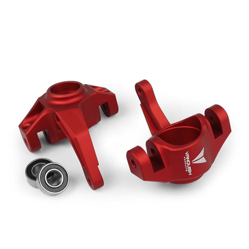 EXO Steering Knuckles Red Anodized: Axial Yeti