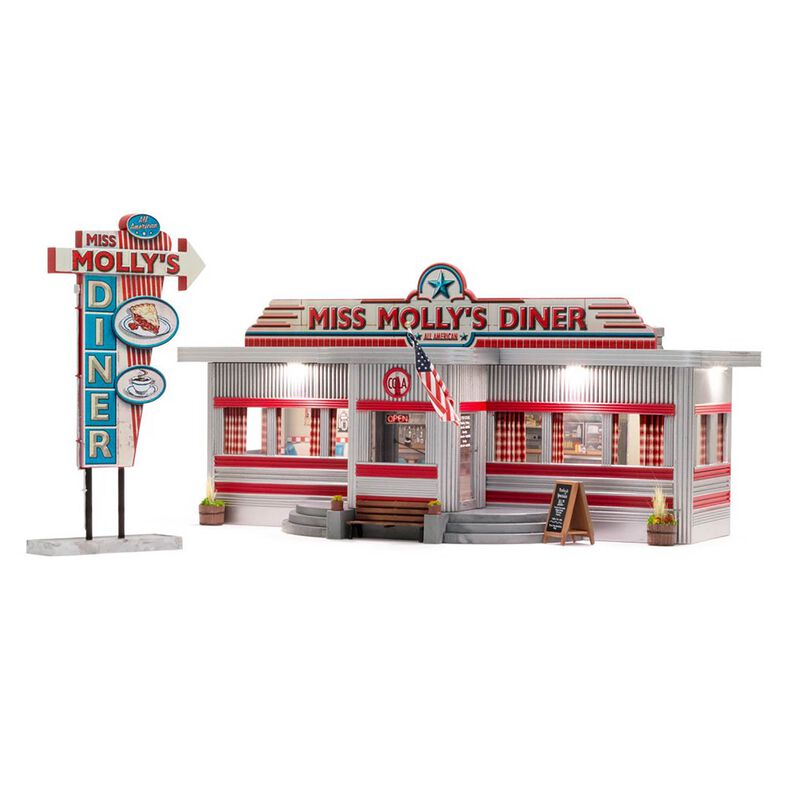 O Scale, Miss Molly's Diner, Built & Ready