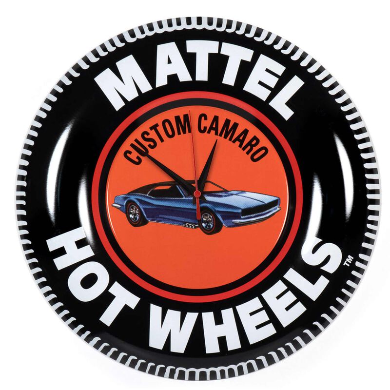 12” Hot Wheels Collector Button Tin Clock, Custom Camaro