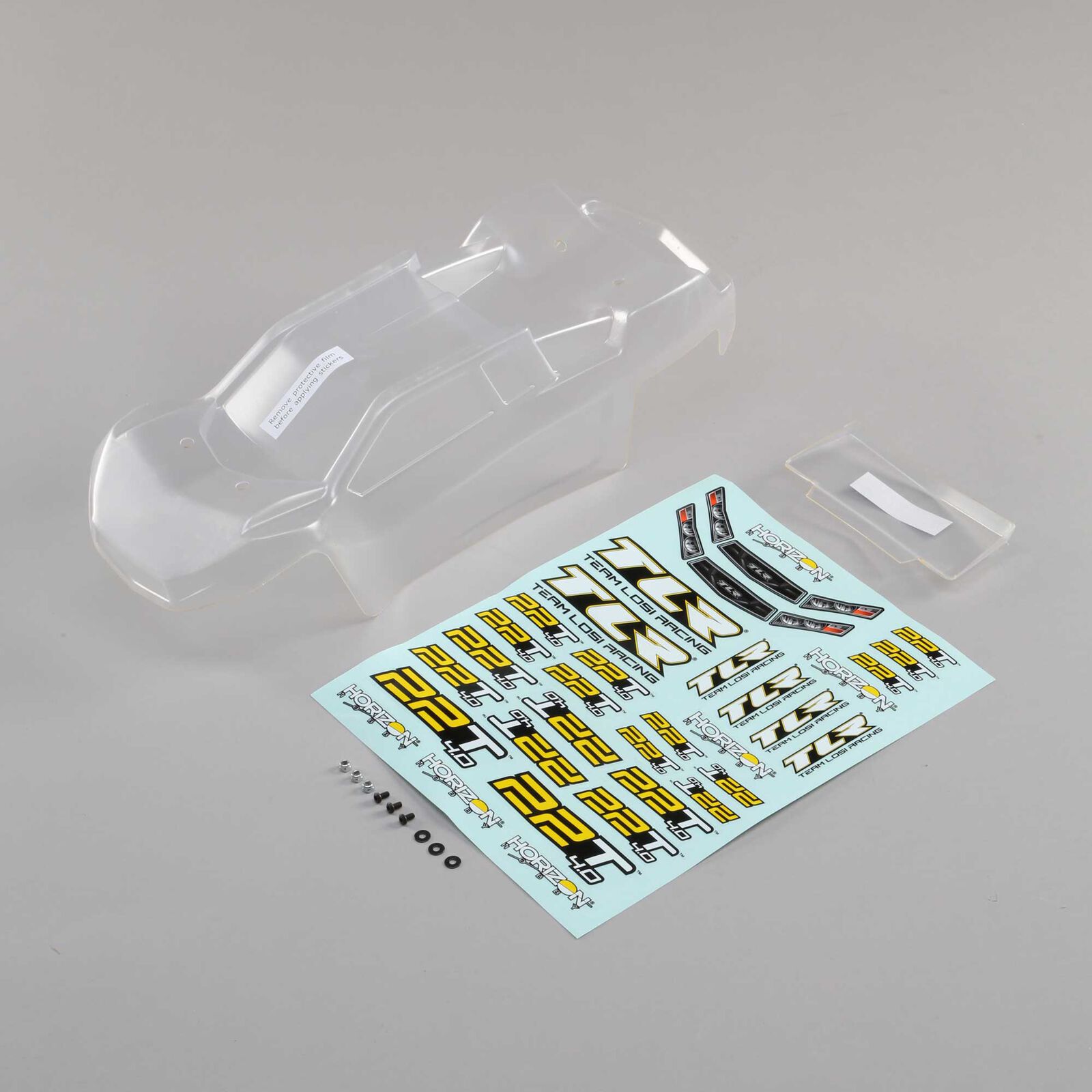 1/10 Clear Body Set with Stickers: 22T 4.0