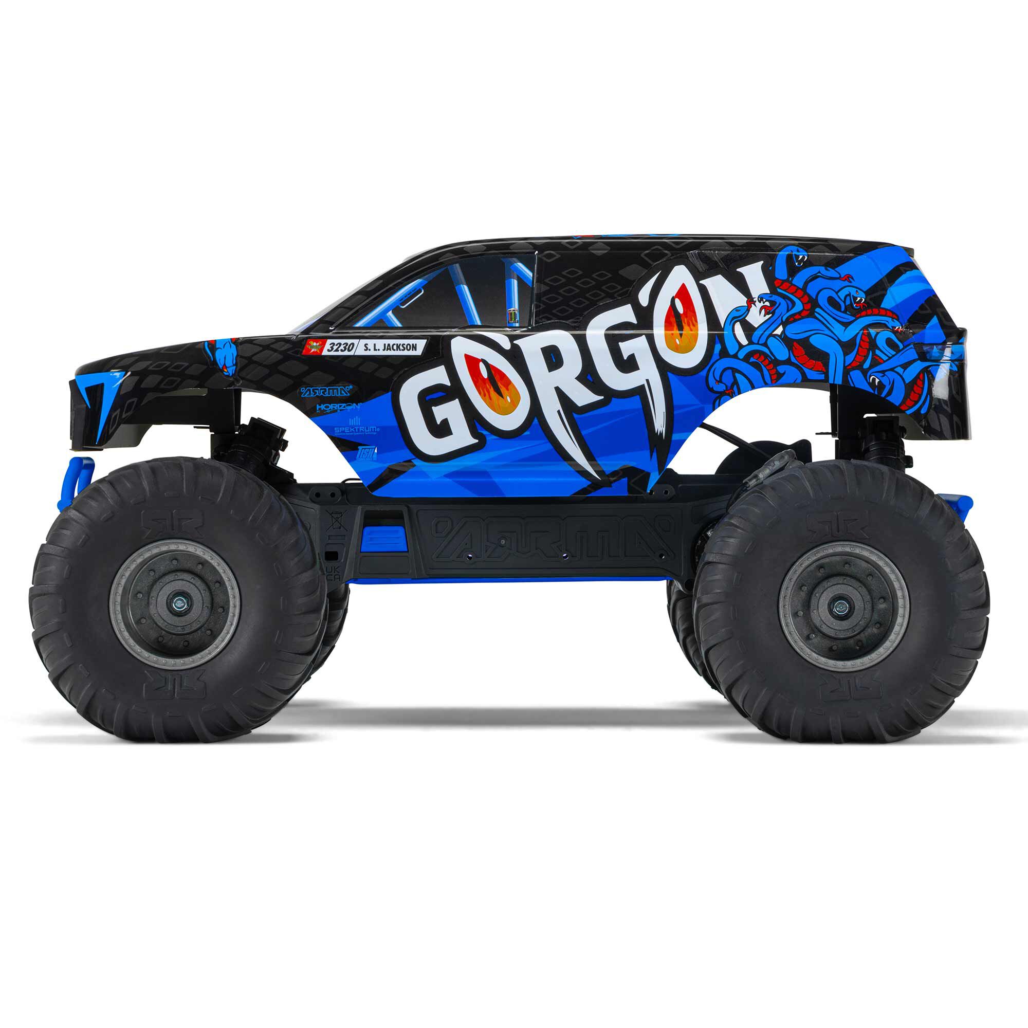 ARRMA GORGON 1/10ラジコン ブラック/ブルー RTRセット ARRMA 1/10 GORGON 2WD RTR Brushed Monster Truck, Blue
