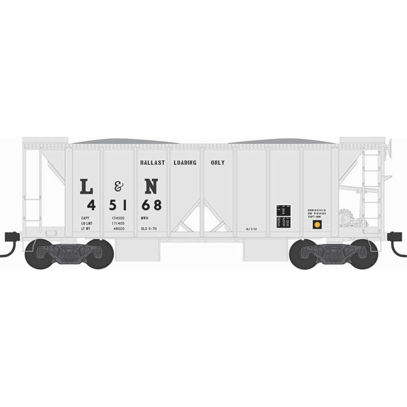 HO 70-Ton 2-Bay Ballast Car, L&N #45233