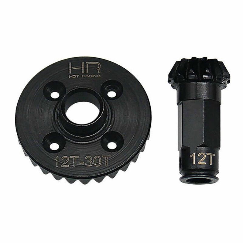 Steel Rear Helical 30T Ring Gear & 12T Pinion Gear Set, ARRMA GROM & Losi NASCAR Vehicles