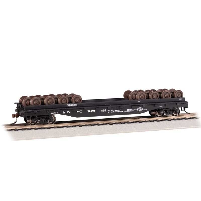 HO 52' Wheel Flatcar w/ Wheel Load - New York Central #X-29499