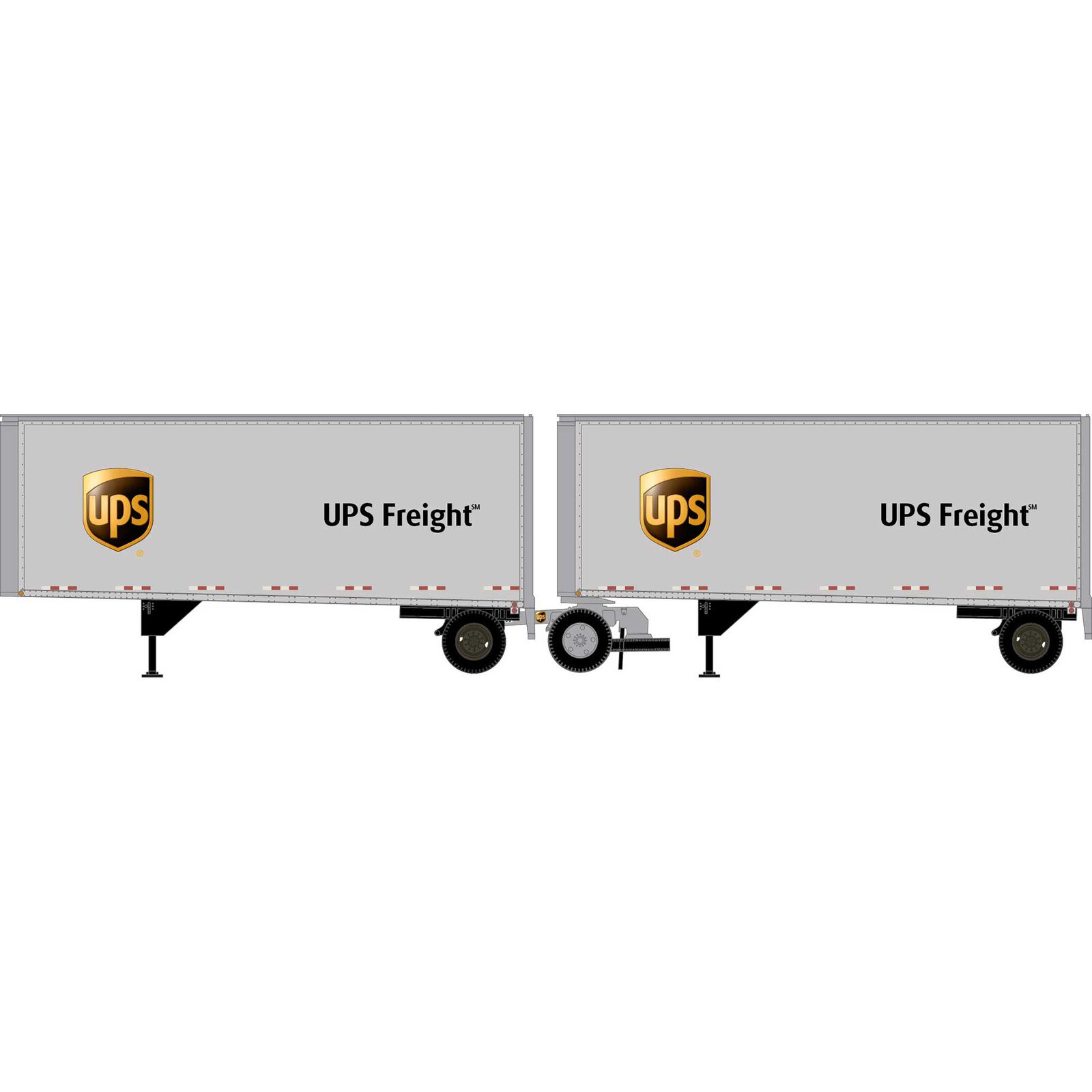 HO ATH 28' Wedge Trailers Smooth Side (2) w/Dolly, UPS- Trailers: #286145/286149; Dolly: #5742