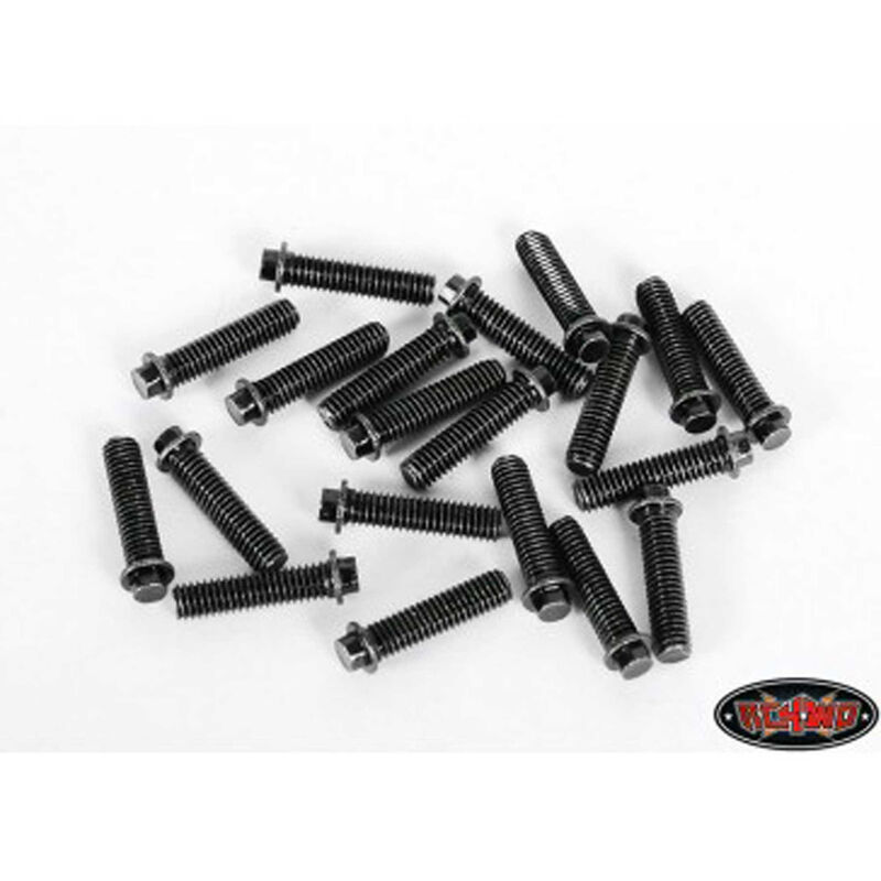 Miniature Scale Hex Bolts (M3x12mm), Black