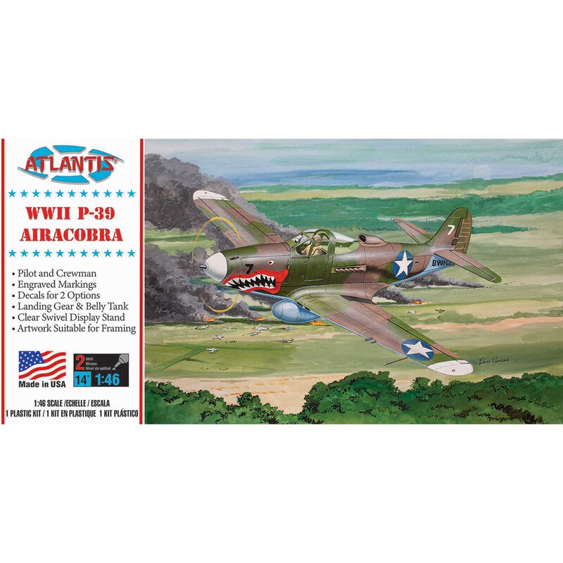 P-39 Bell Airacobra WWII Fighter, 1/46 Model Kit