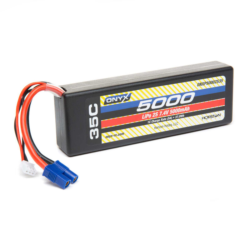 7.4V 5000mAh 2S 35C Hardcase LiPo Battery: EC3