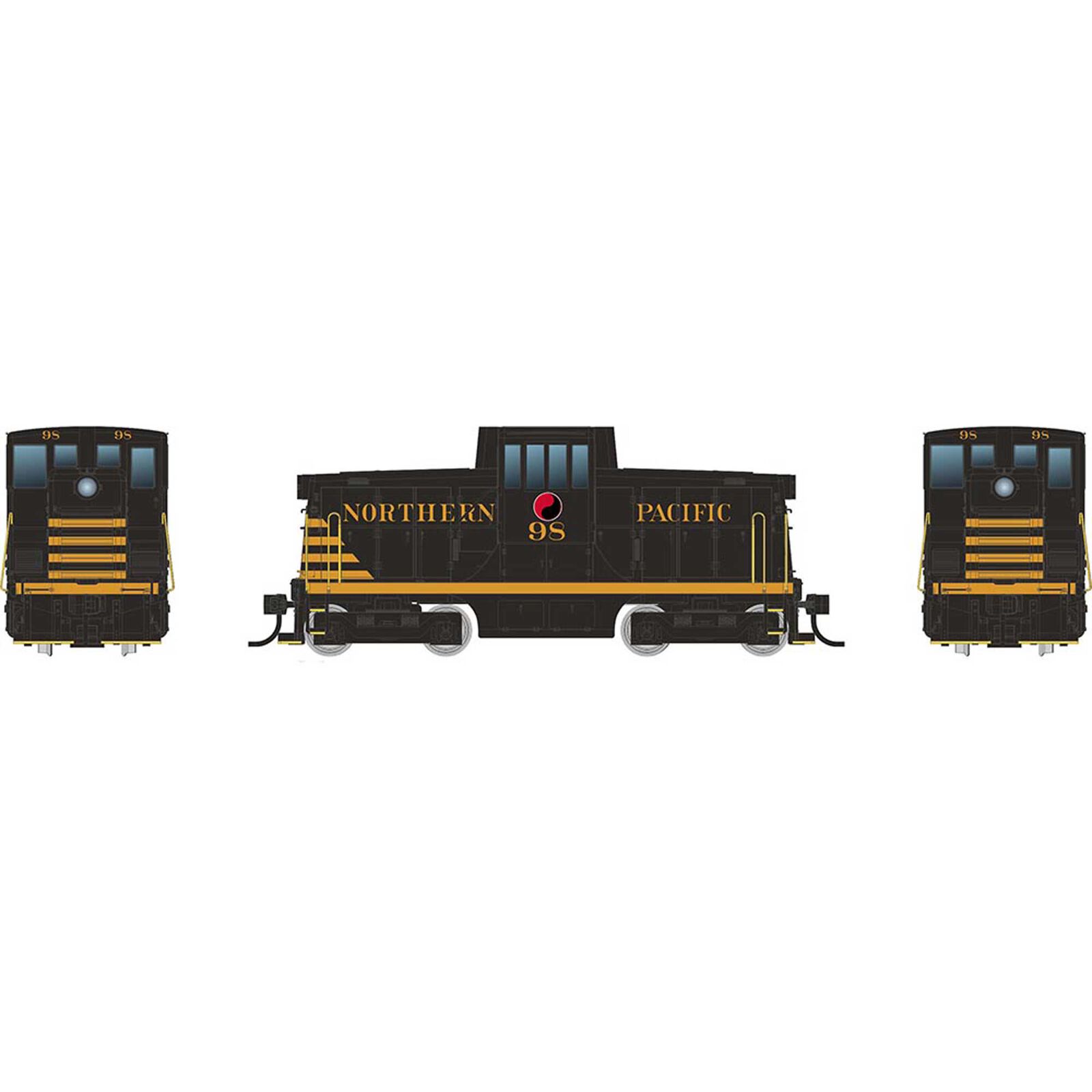 HO GE 44 Tonner Switcher Locomotive, NP Black #98