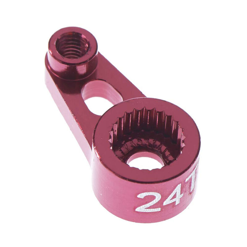 Aluminum Servo Horn, Red 24T: 1/16 Traxxas