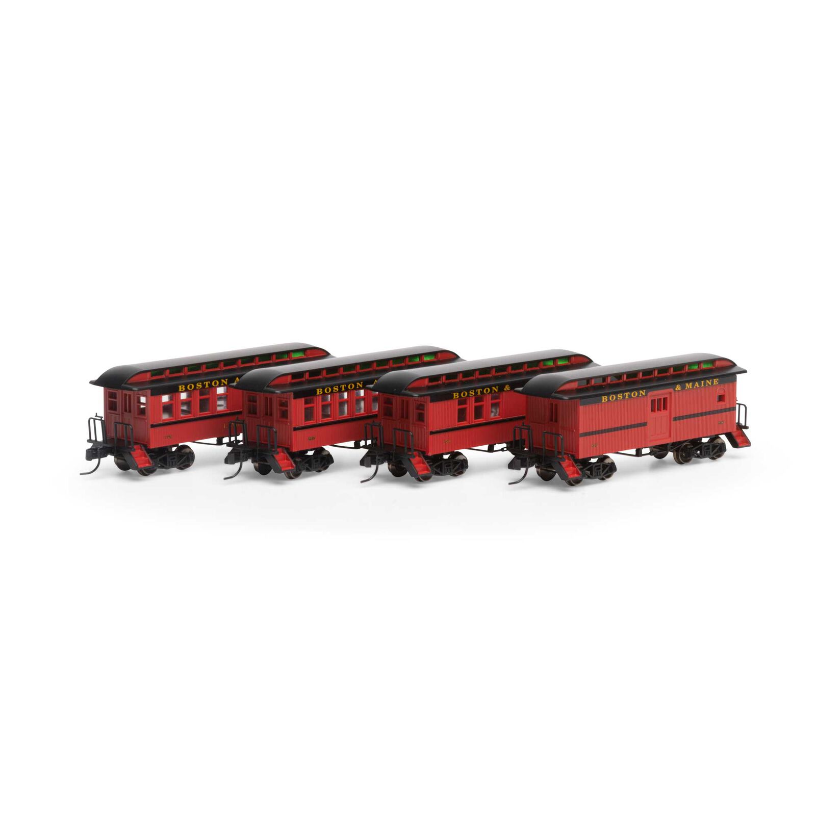 N 34' Old Time Overton Passenger Coach Set, B&M (4)