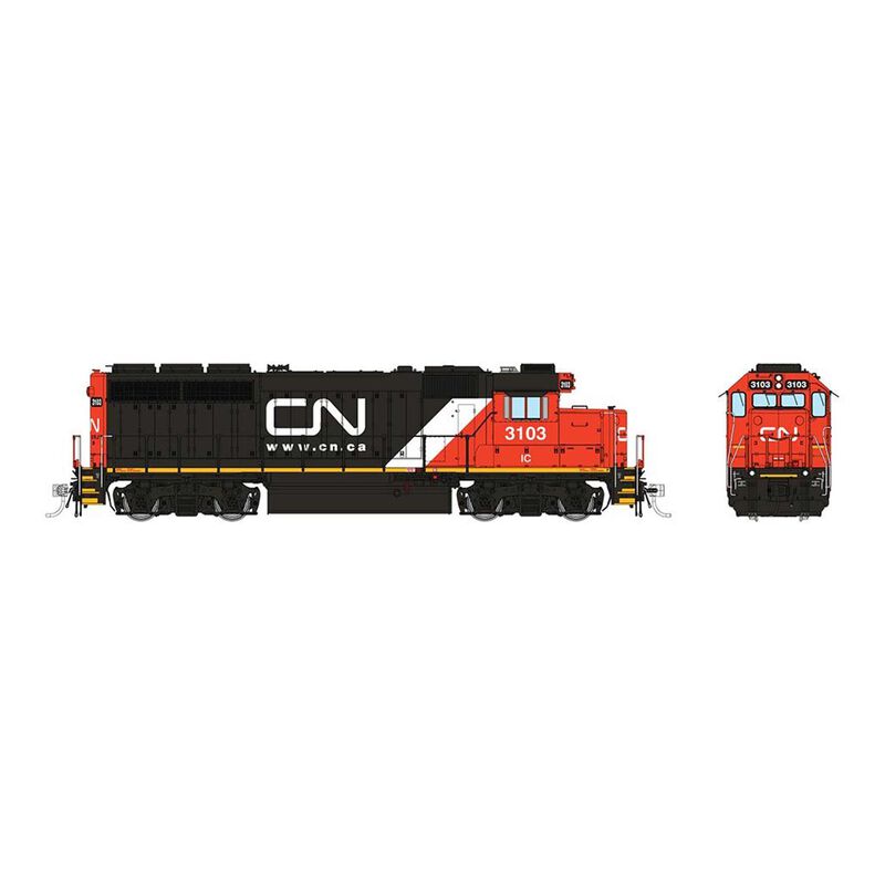 HO EMD GP40 Locomotive, CN ex-IC: #3103