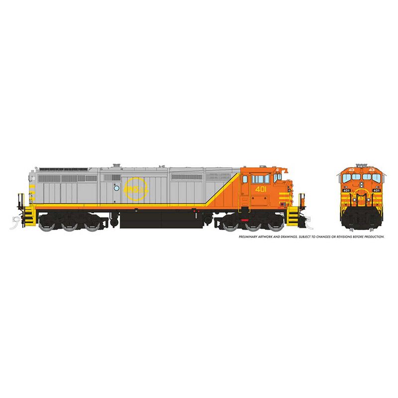 HO Dash8-40CM Locomotive with DCC & Sound, QNSL #402