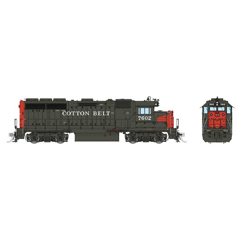 HO EMD GP40 Locomotive with DCC & Sound, SSW/Cotton Belt: #7600