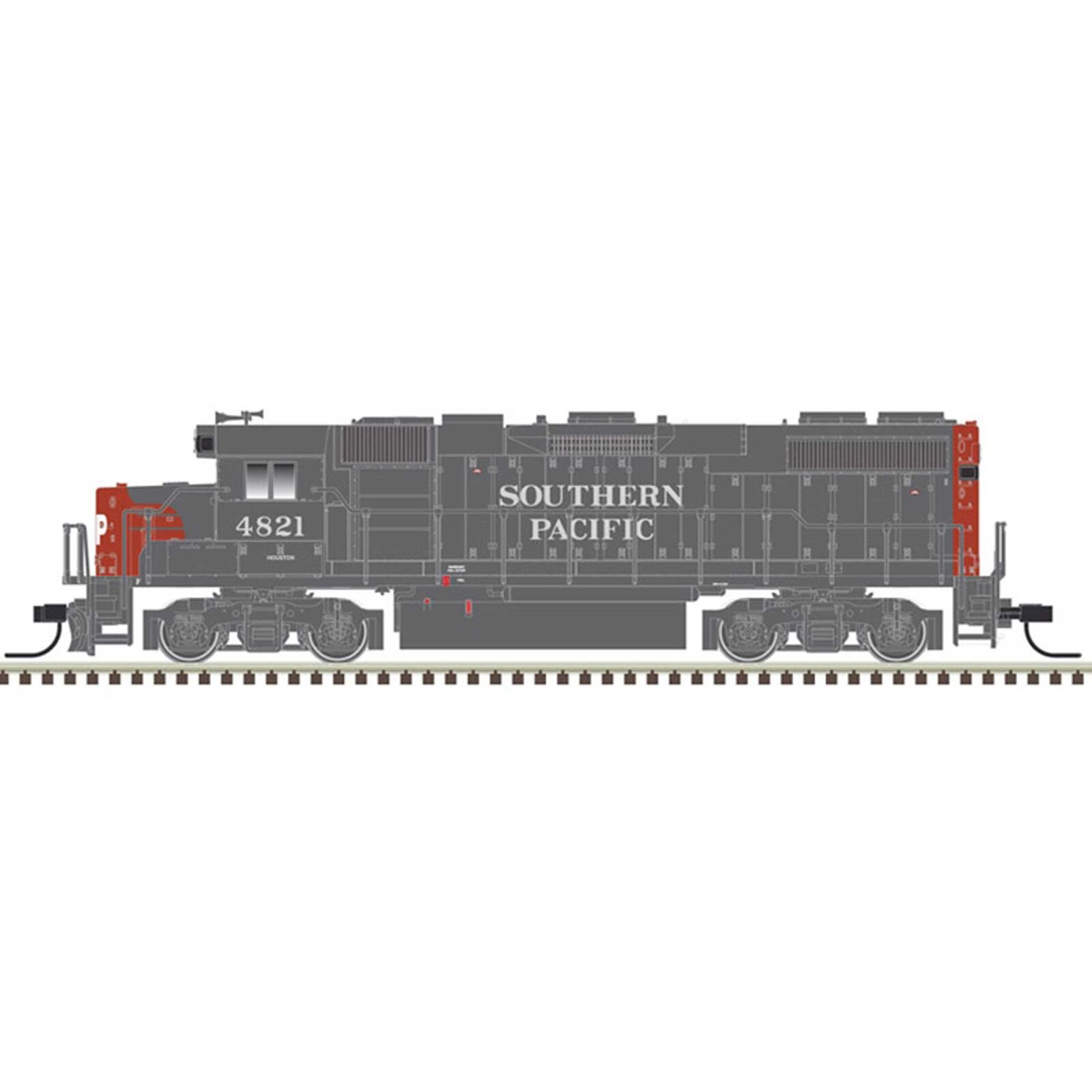 N GP38-2 Phase II Southern Pacific 4821, Gray/Red/Gold