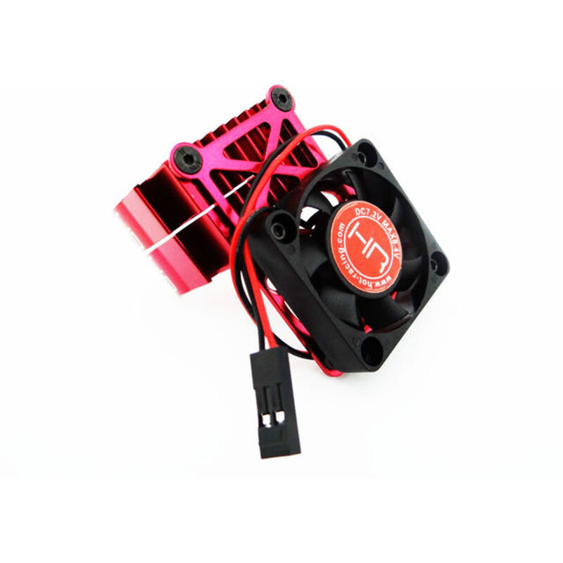 Clip-On Two-Piece Motor Heat Sink with Fan, Red