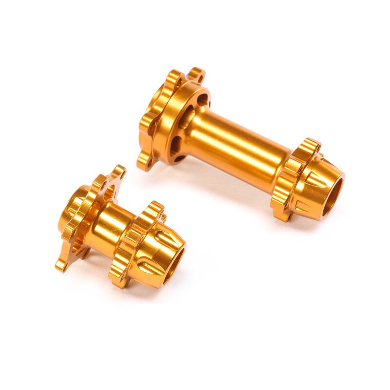 Aluminum Hub Set, Machined, Gold: PM-MX/SM