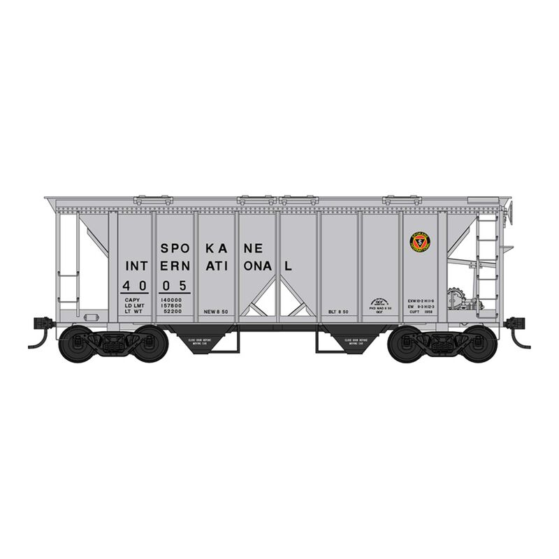 HO 70 Ton 2 Bay Covered Hopper Spokane International Road #4008
