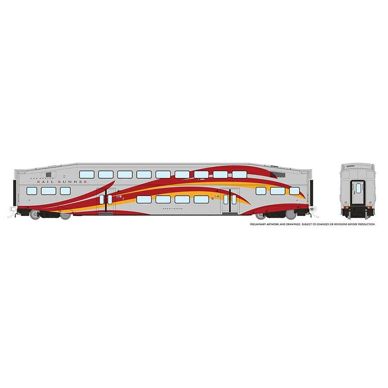 HO BiLevel Commuter Car Rail Runner Coach Unlettered
