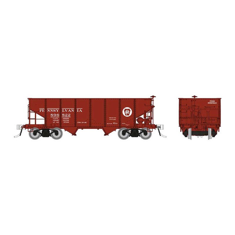 HO PRR GLa 2-Bay Hopper: PRR Circle Keystone: Single Car #4