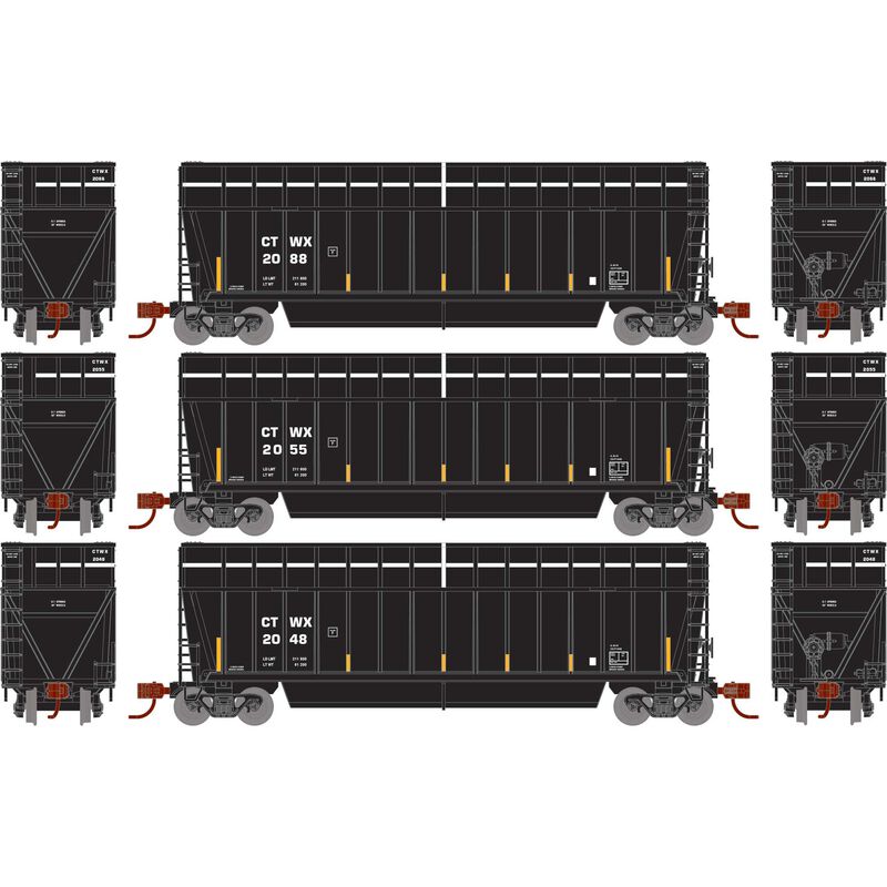 N ATH Berwick Bathtub Extended Side Gondola, CTWX #2048/2055/2088 (3)