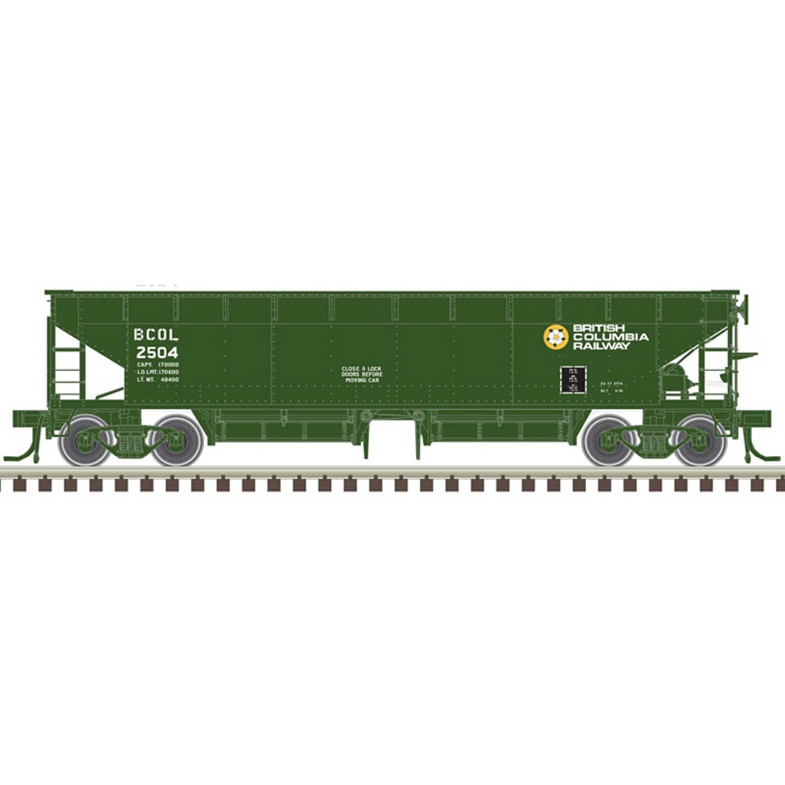 HO 70 Ton HartBallast Car British Columbia 2504