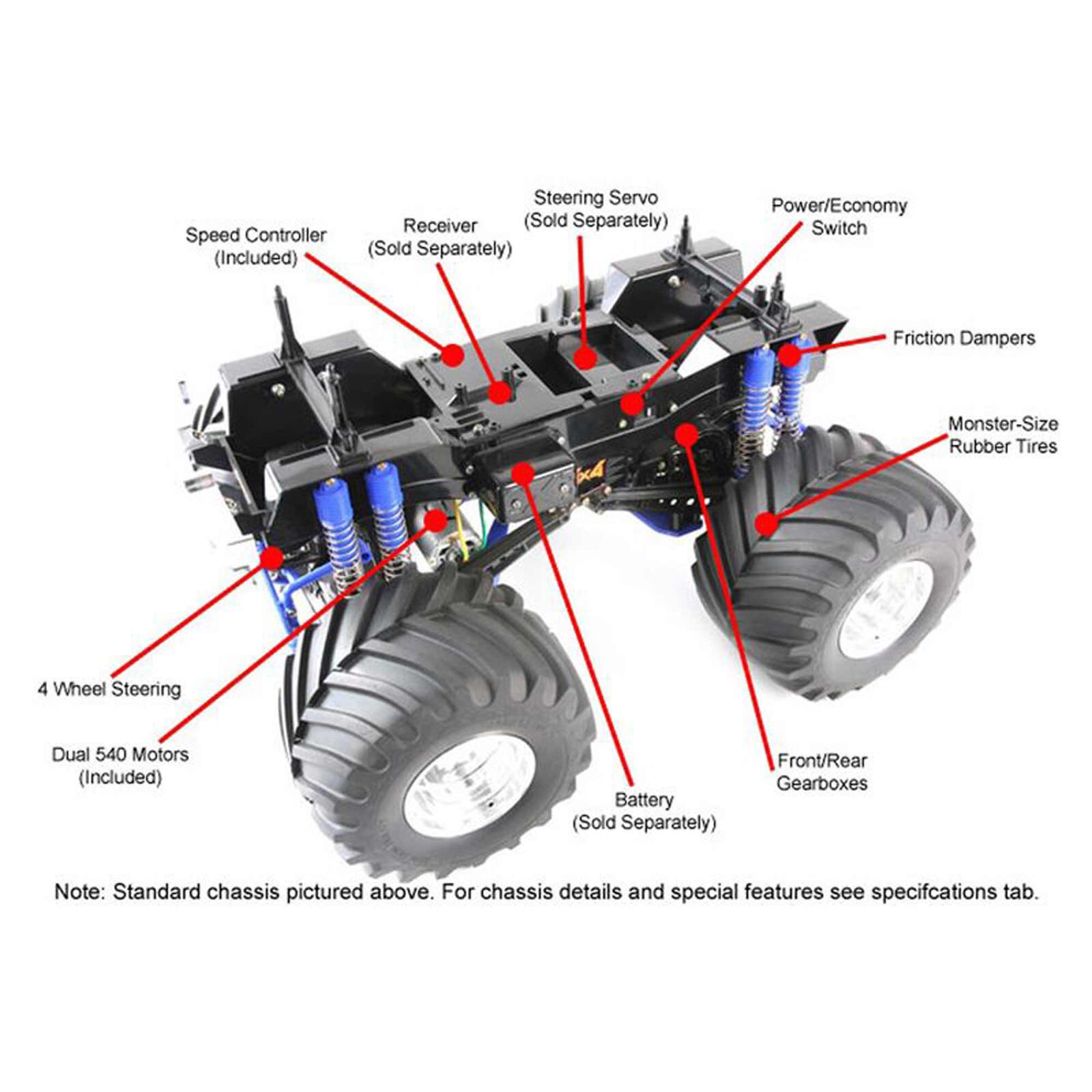 Tamiya 1/10 Super Clod Buster 4X4 Monster Truck Kit, Grey (Limited 
