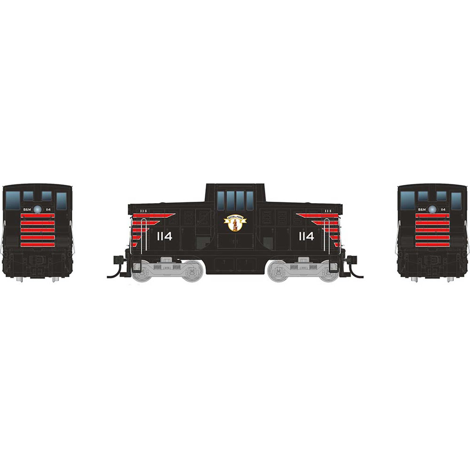HO GE 44 Tonner Switcher Locomotive, B&M Minuteman #114
