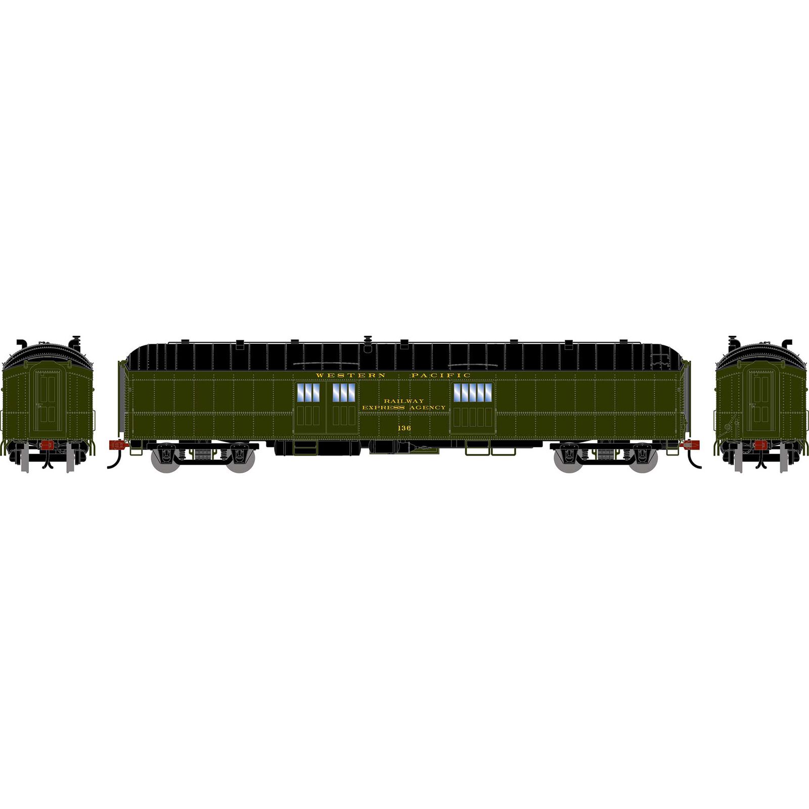 HO ATH 60' Pullman Common Standard Baggage Car, WP #136