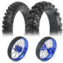 1/4 Pro-Spec Aluminum F/R Wheel Blue/Blue Dunlop MX33/MX14 Bundle