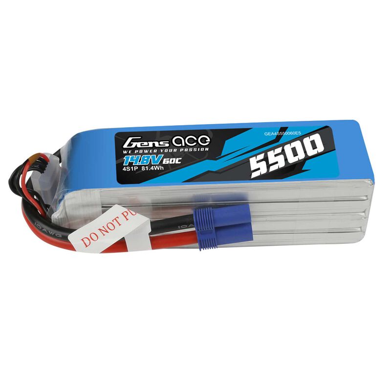 14.8V 5500mAh 4S 60C LiPo Battery: EC5