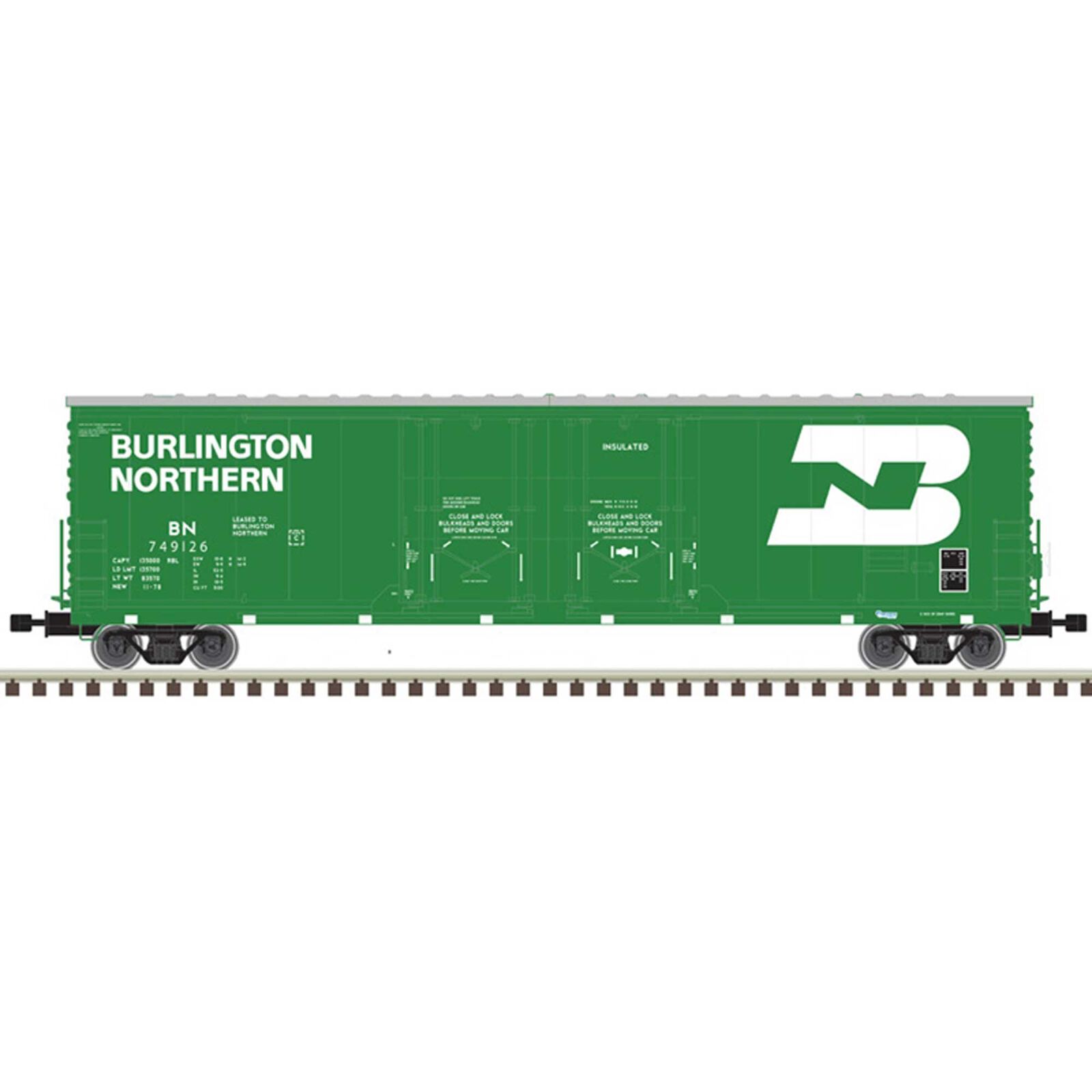 HO 53' Box Car Burlington Northern 749126