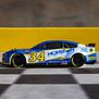 1/12 NASCAR RC Race Car Michael McDowell No. 34 2024 Horizon Hobby Ford Mustang 2S AWD RTR Brushed On-Road (Battery & Charger Included), Blue