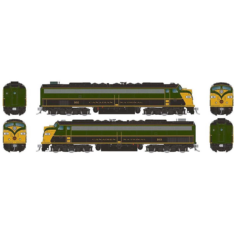 HO EMD E8A + E8A with HEP Locomotive Set, CN #102, 103
