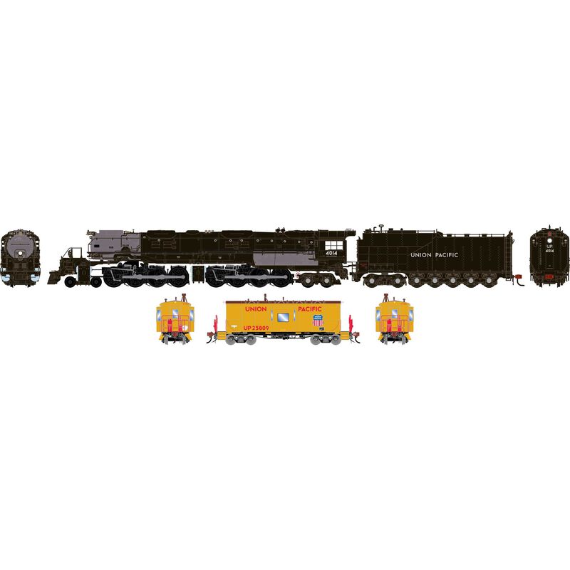 HO GEN 4-8-8-4 'Big Boy' Locomotive w/DCC & Sound & CA-11 Caboose w/Lights & Sound, Locomotive- UP #4014, Caboose- UP 'Snowbus' #25809