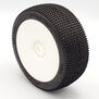 1/8 P1 Super Soft Pre-Mounted Tires, White EVO Wheels (2): Buggy