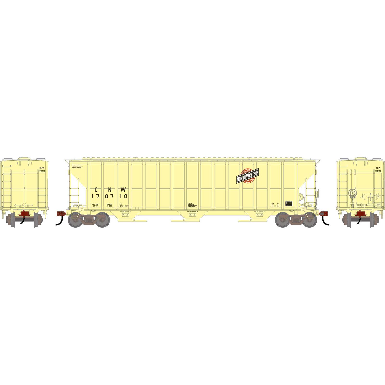 HO ATH FMC 4700 Covered Hopper, Primed For Grime CNW #178710