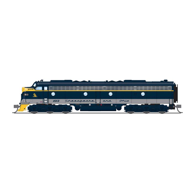 N EMD E8A Locomotive with DCC & Sound, &O 4013, Tri-color with Gray Stripe