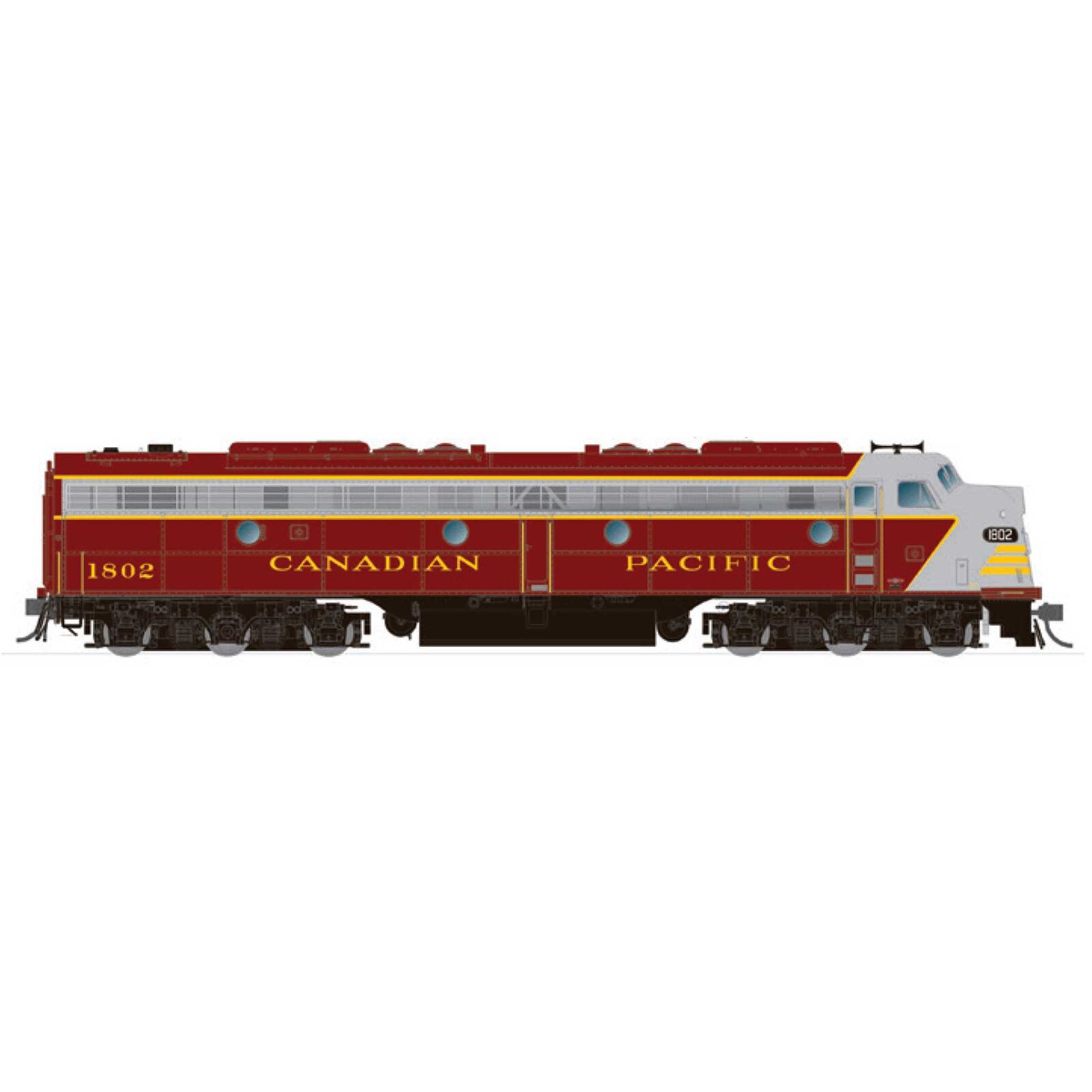 HO EMD E8A (DC/Silent): CPR - Early Maroon: #1801