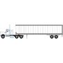 HO Kenworth Tractor & Trailer, White