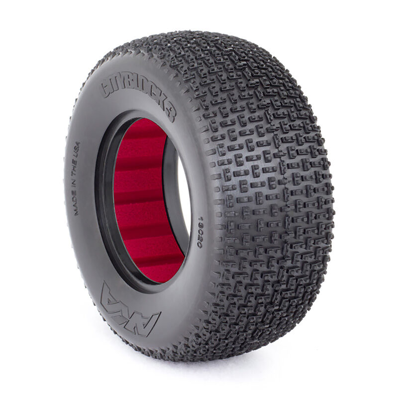 1/10 Cityblock 3 Wide SSLW Short Course Tires with Red Insert (2)