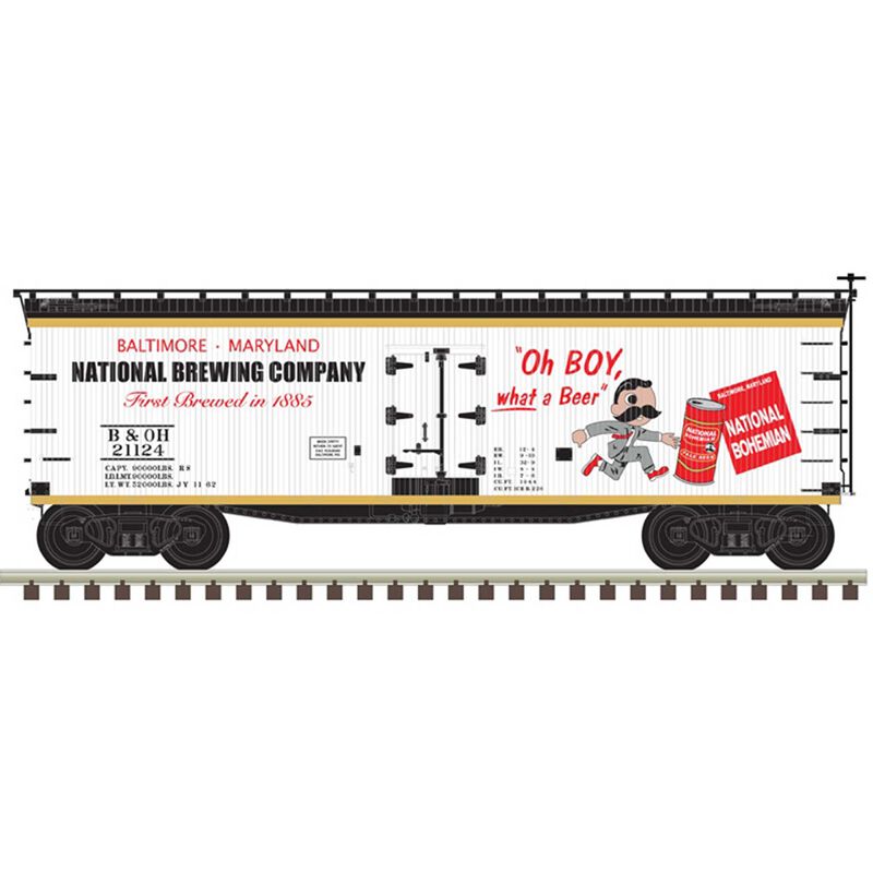 HO 40' Wood Reefer Ntl. Bohemian 21936, White/Black/Red