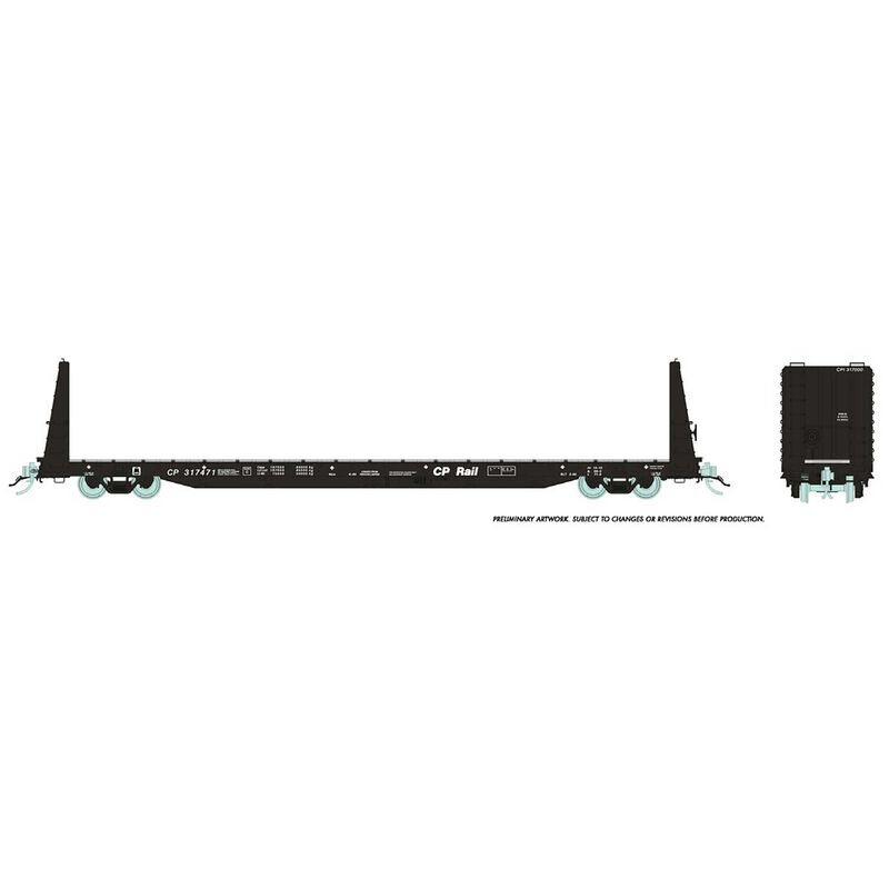 HO Marine Industries Bulkhead Flatcar CPR Black, Single