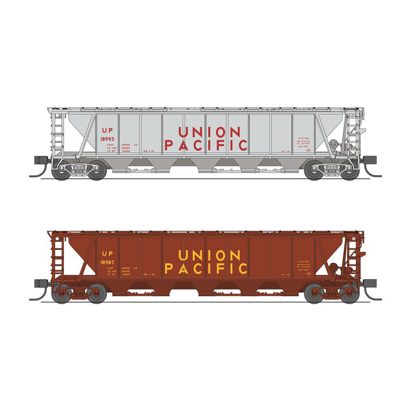 N H32 Covered Hopper, UP (2-pack)