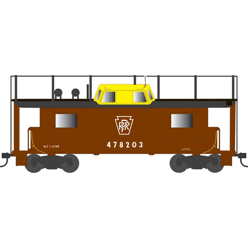 HO N8 Caboose, PRR Plain Keystone with Trainphone #478203