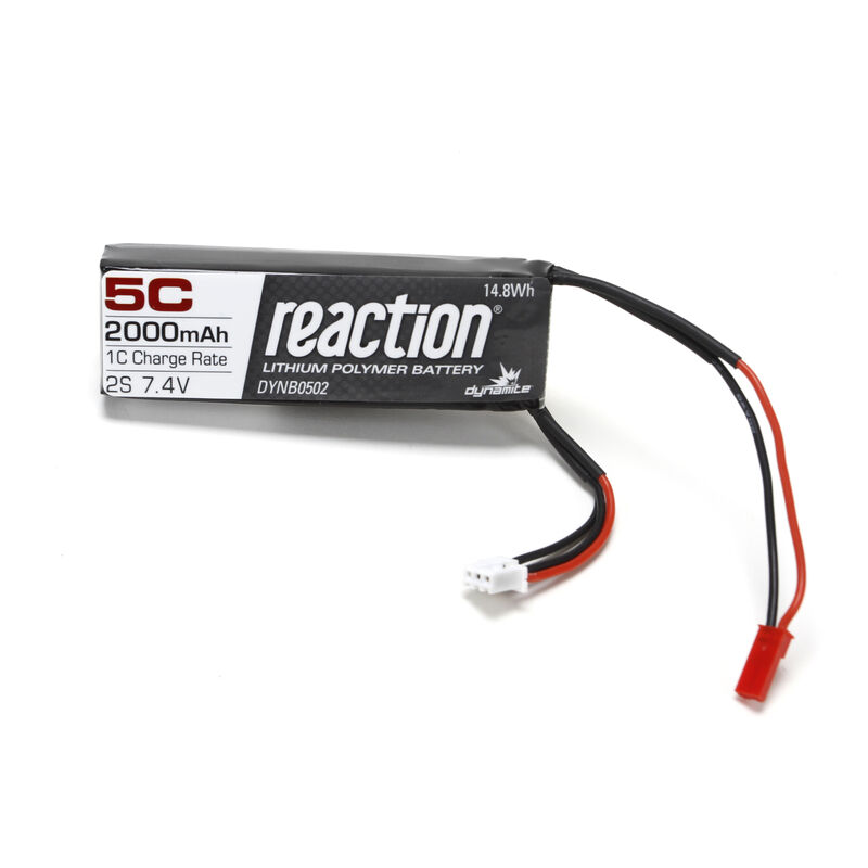 7.4V 2000mAh 2S 5C LiPo Receiver Pack: XXL-2