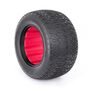 1/10 Chain Link Tires, Super Soft Long Wear, Red Inserts (2): Stadium Truck
