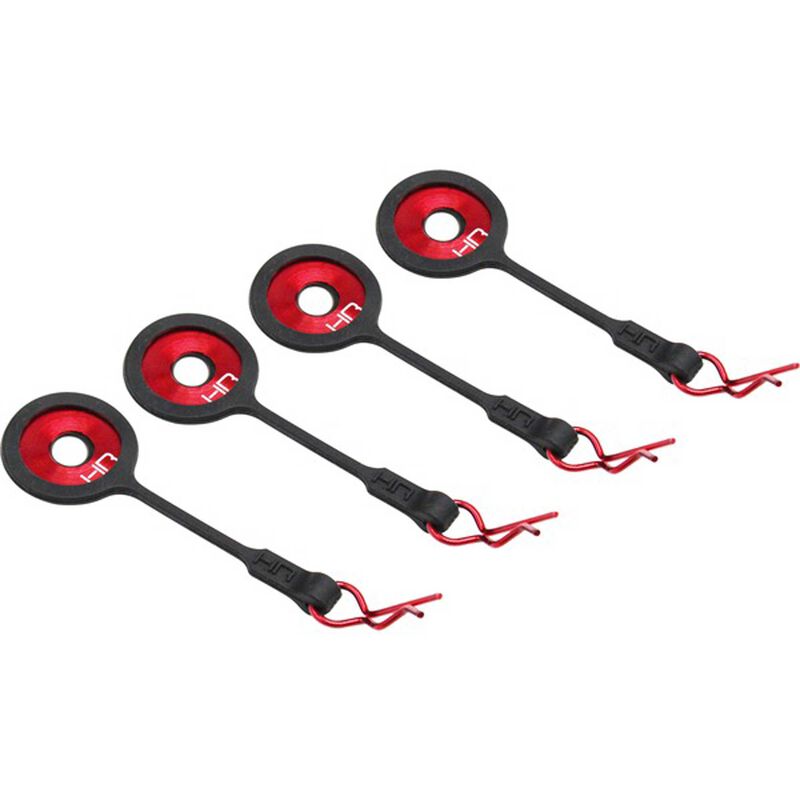 Body Clips with Rubber Leash and Body Washer (Red)
